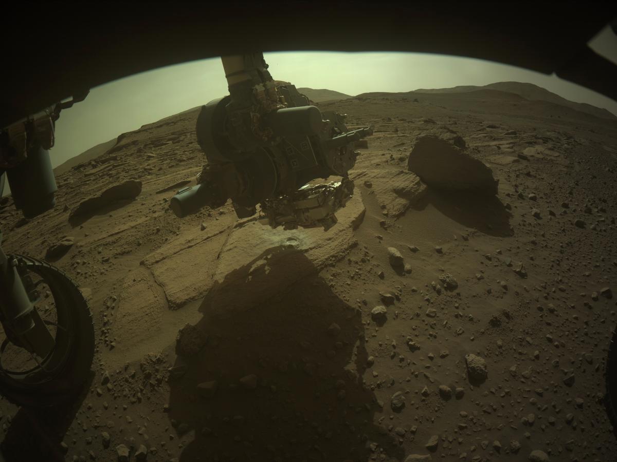 This image was taken by FRONT_HAZCAM_LEFT_A onboard NASA's Mars rover Perseverance on Sol 744