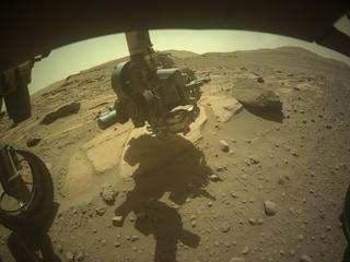 View image taken on Mars, Mars Perseverance Sol 747: Front Left Hazard Avoidance Camera (Hazcam)