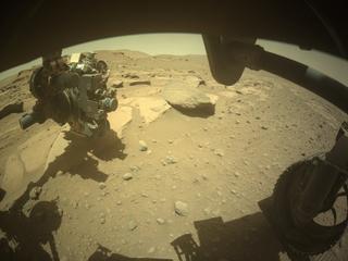 View image taken on Mars, Mars Perseverance Sol 748: Front Right Hazard Avoidance Camera (Hazcam)