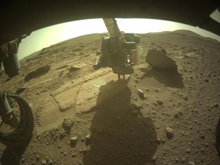 View image taken on Mars, Mars Perseverance Sol 749: Front Left Hazard Avoidance Camera (Hazcam)