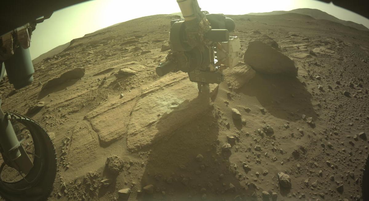 This image was taken by FRONT_HAZCAM_LEFT_A onboard NASA's Mars rover Perseverance on Sol 749