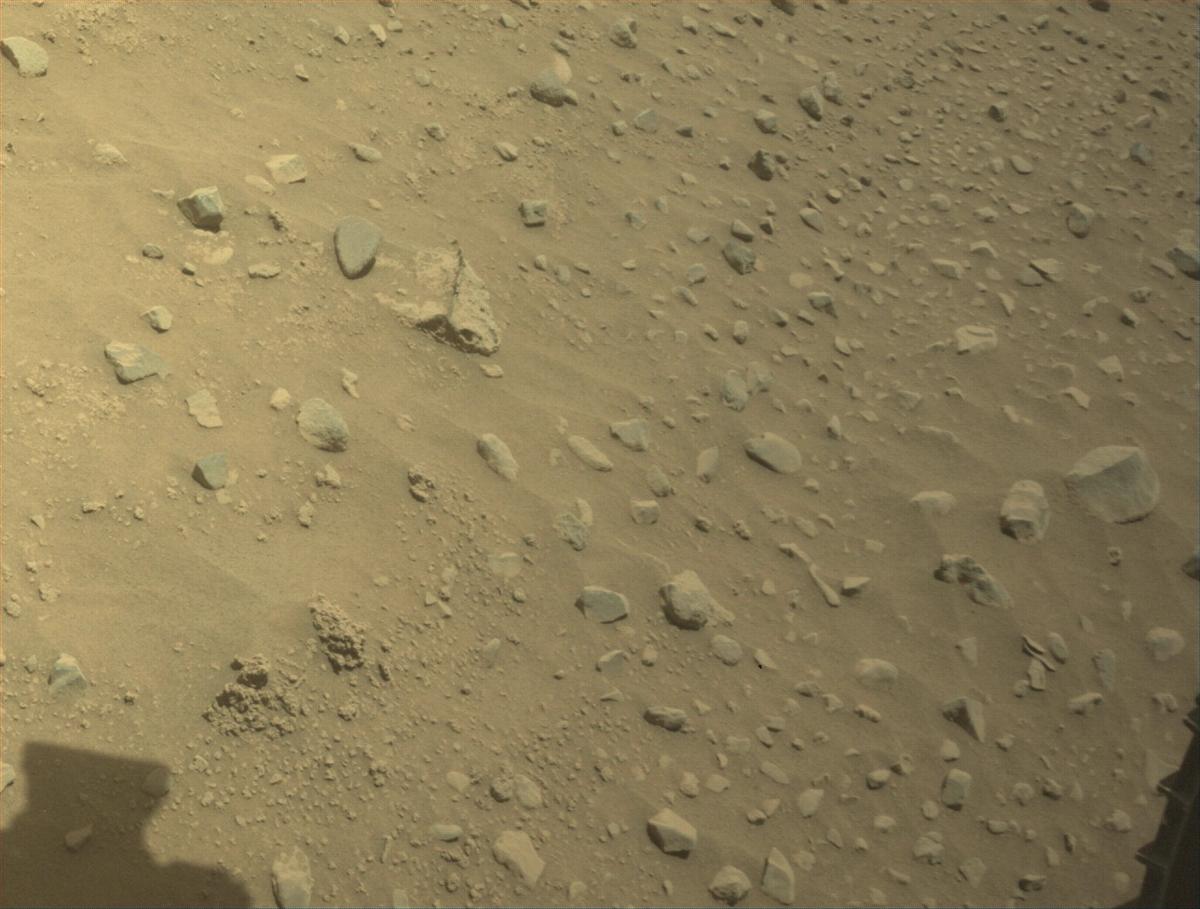 This image was taken by FRONT_HAZCAM_LEFT_A onboard NASA's Mars rover Perseverance on Sol 750