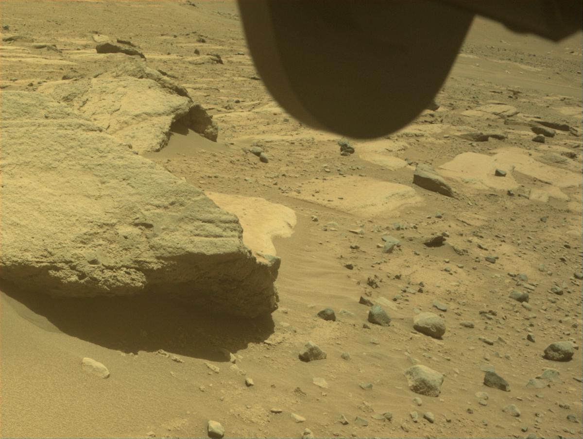 This image was taken by FRONT_HAZCAM_RIGHT_A onboard NASA's Mars rover Perseverance on Sol 750