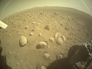 View image taken on Mars, Mars Perseverance Sol 753: Rear Right Hazard Avoidance Camera (Hazcam)