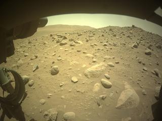 View image taken on Mars, Mars Perseverance Sol 755: Front Left Hazard Avoidance Camera (Hazcam)