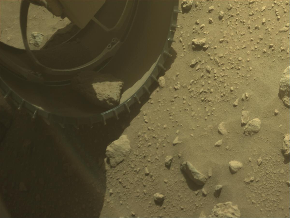 This image was taken by FRONT_HAZCAM_LEFT_A onboard NASA's Mars rover Perseverance on Sol 757