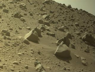 View image taken on Mars, Mars Perseverance Sol 757: Front Left Hazard Avoidance Camera (Hazcam)