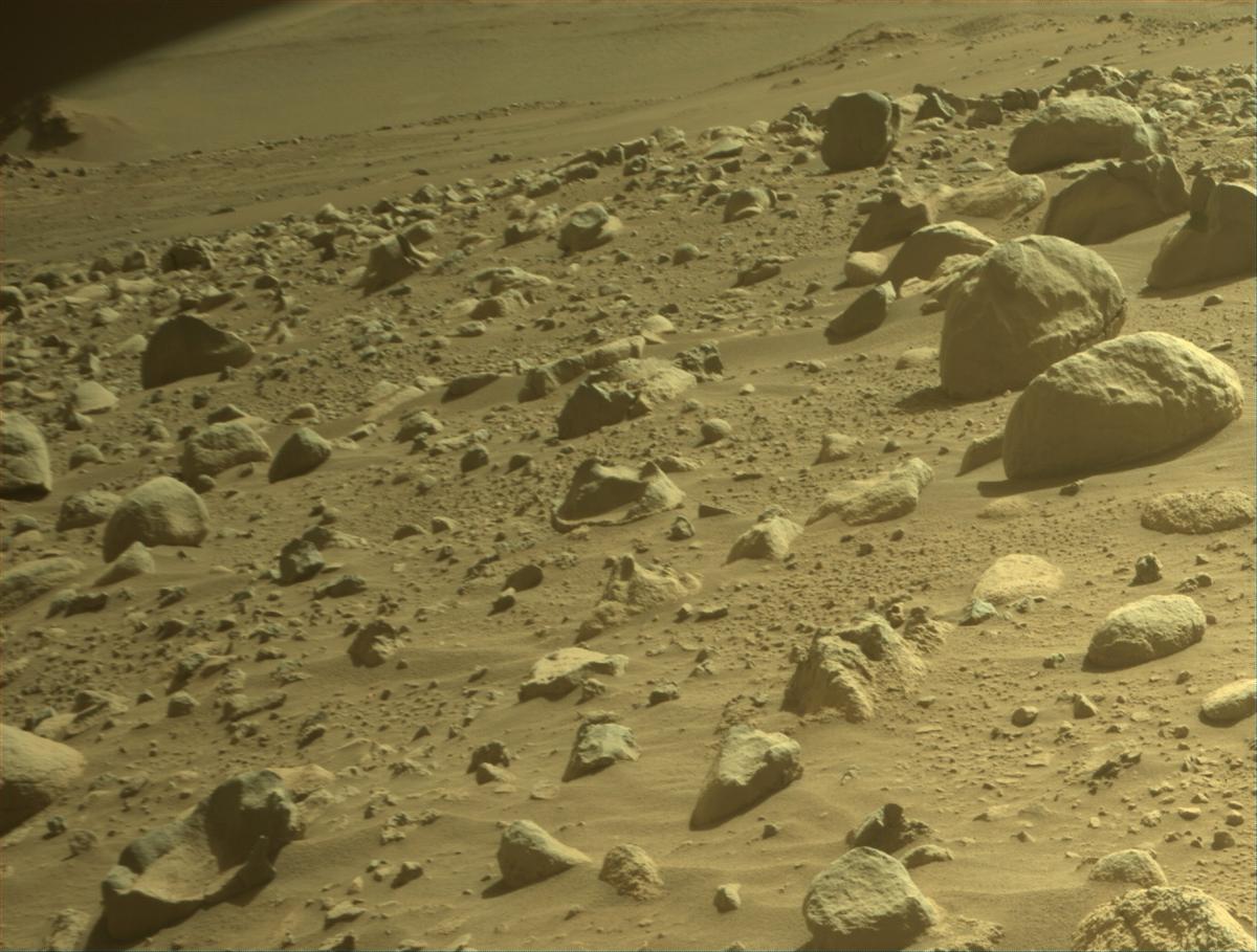 This image was taken by FRONT_HAZCAM_RIGHT_A onboard NASA's Mars rover Perseverance on Sol 757