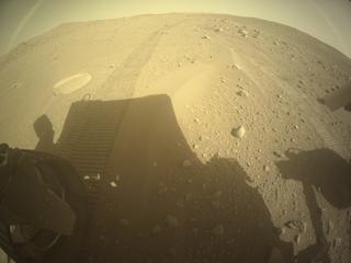 View image taken on Mars, Mars Perseverance Sol 765: Rear Left Hazard Avoidance Camera (Hazcam)