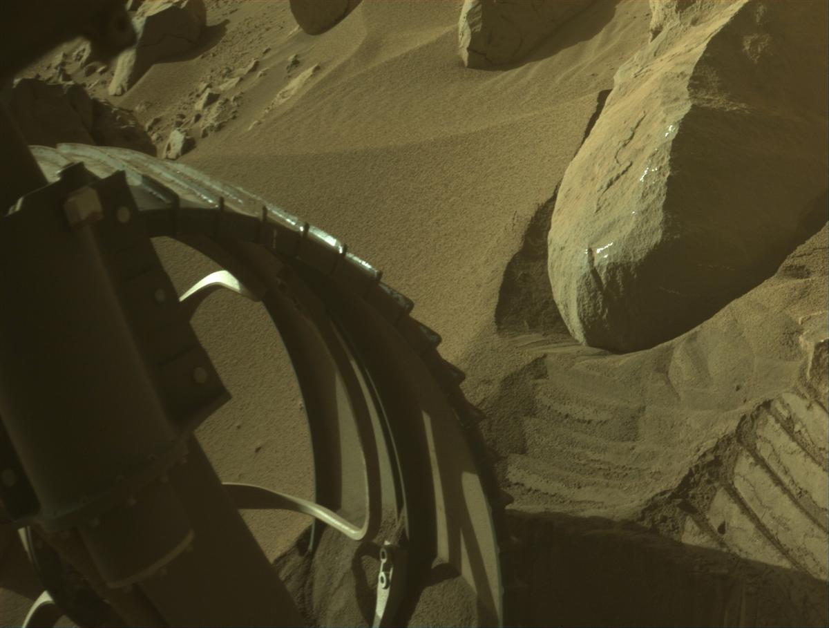 This image was taken by FRONT_HAZCAM_LEFT_A onboard NASA's Mars rover Perseverance on Sol 766