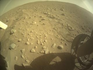 View image taken on Mars, Mars Perseverance Sol 766: Rear Right Hazard Avoidance Camera (Hazcam)