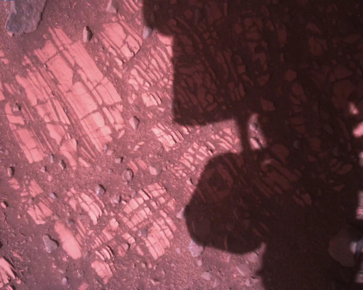 This image was taken by EDL_RDCAM onboard NASA's Mars rover Perseverance on Sol 773