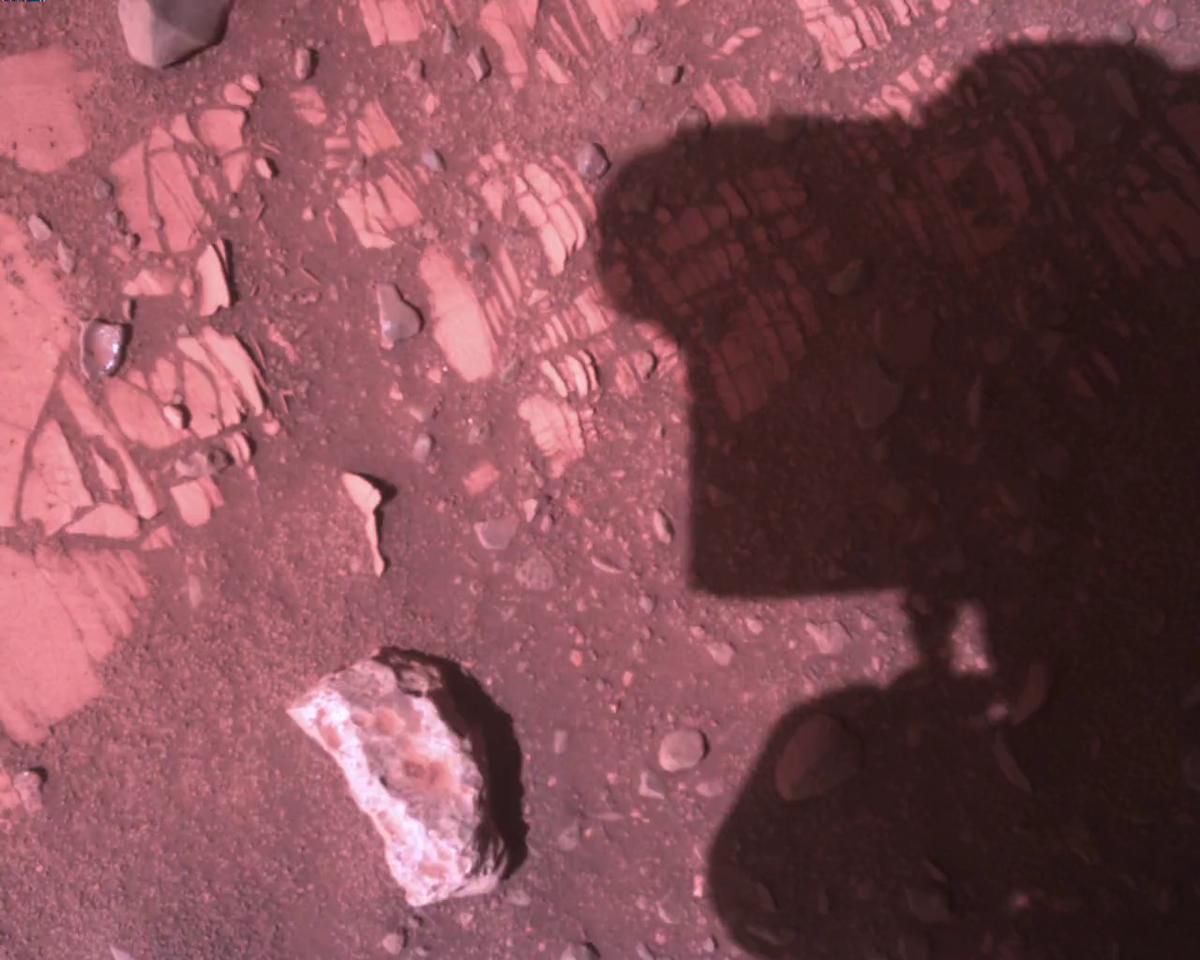 This image was taken by EDL_RDCAM onboard NASA's Mars rover Perseverance on Sol 773