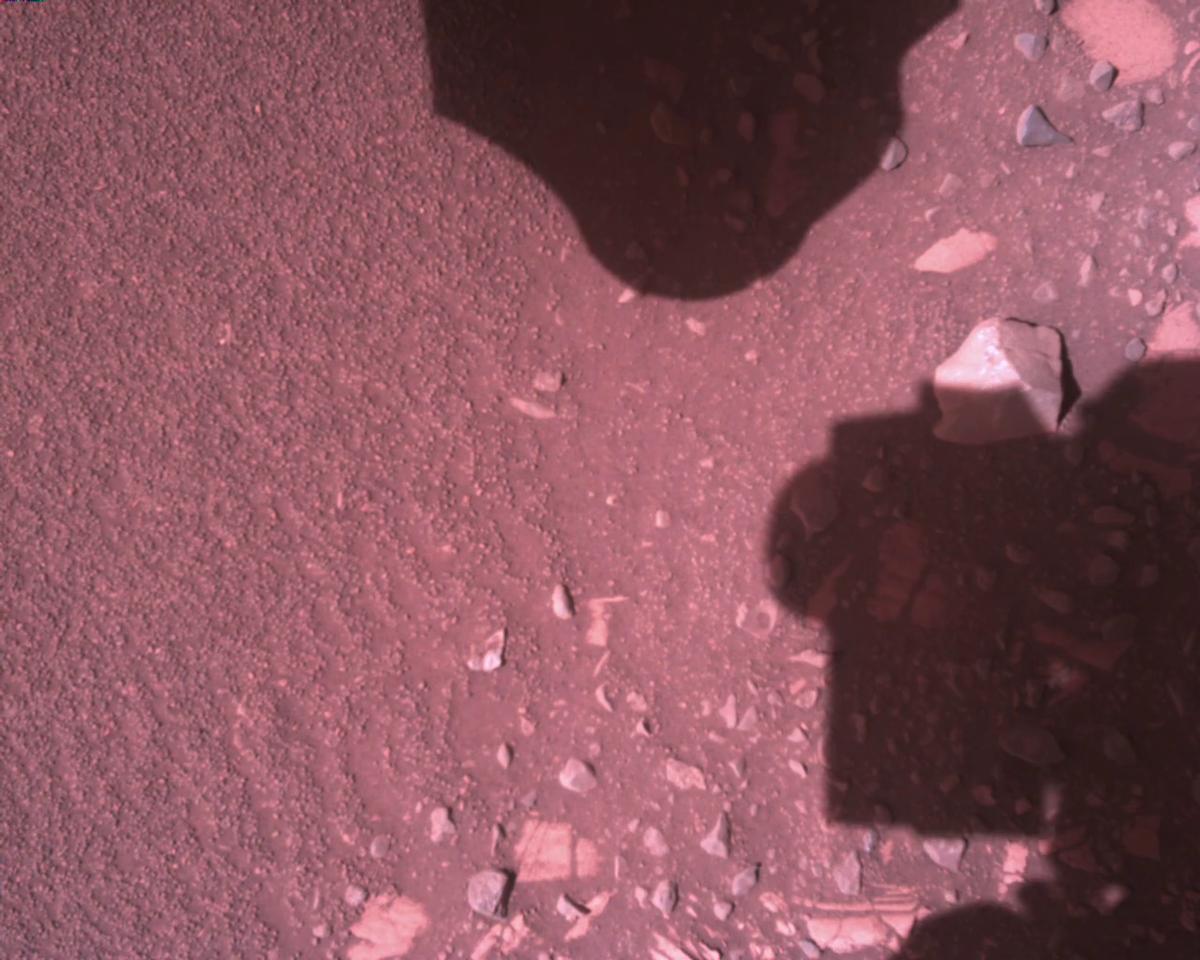 This image was taken by EDL_RDCAM onboard NASA's Mars rover Perseverance on Sol 773
