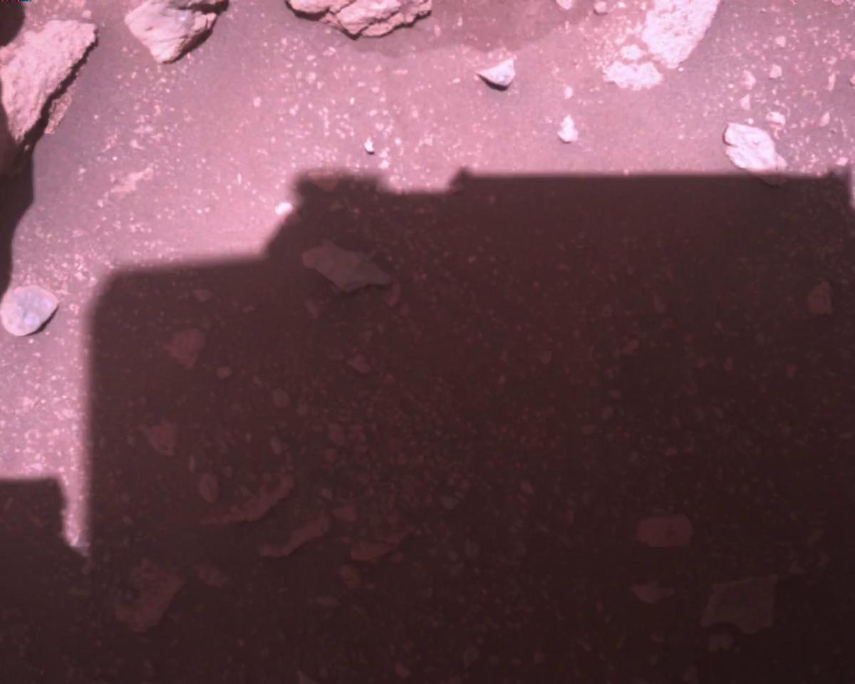 This image was taken by EDL_RDCAM onboard NASA's Mars rover Perseverance on Sol 773
