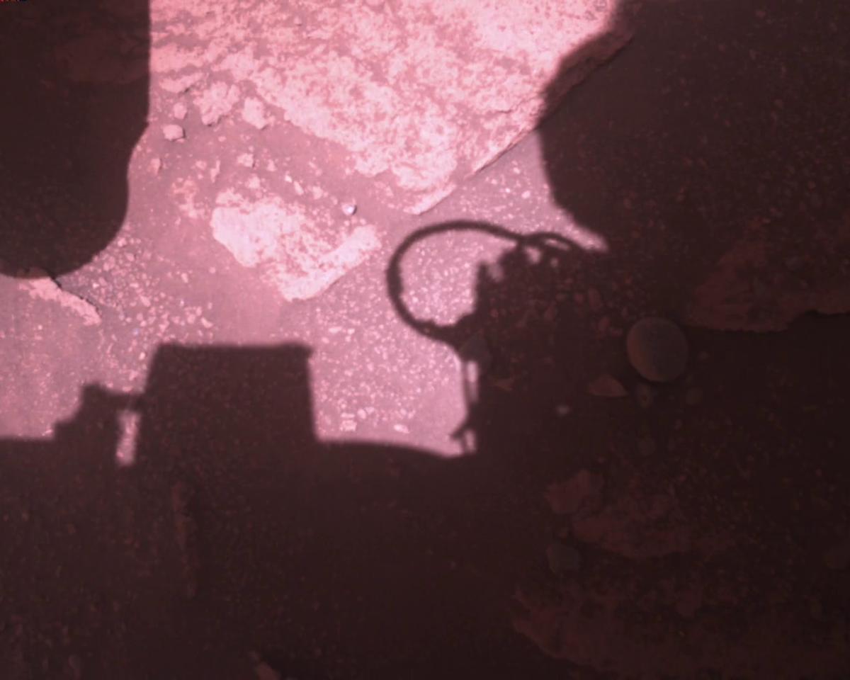 This image was taken by EDL_RDCAM onboard NASA's Mars rover Perseverance on Sol 773