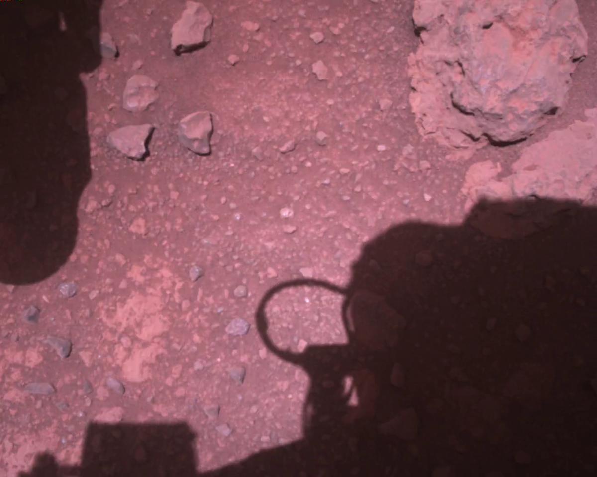 This image was taken by EDL_RDCAM onboard NASA's Mars rover Perseverance on Sol 773