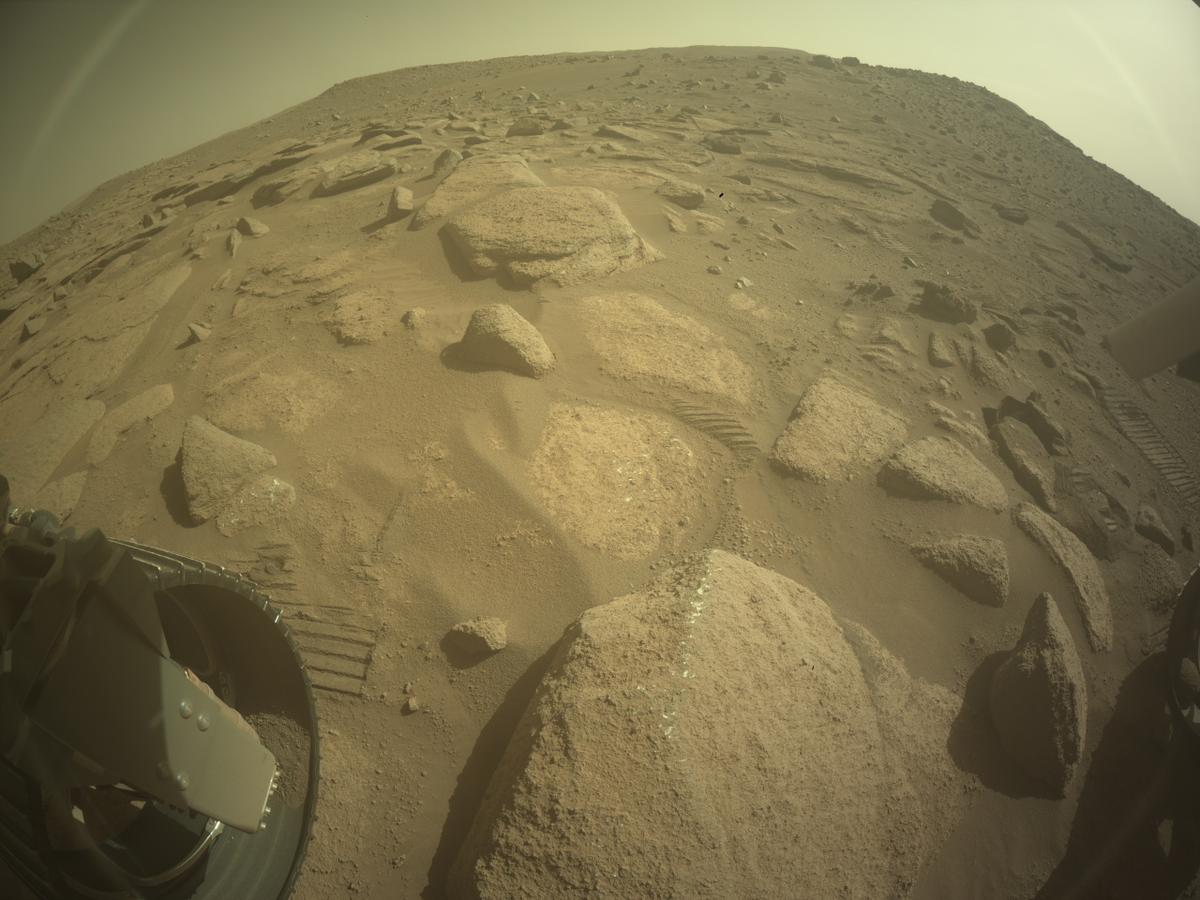 This image was taken by REAR_HAZCAM_LEFT onboard NASA's Mars rover Perseverance on Sol 775