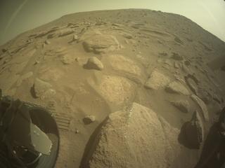 View image taken on Mars, Mars Perseverance Sol 775: Rear Left Hazard Avoidance Camera (Hazcam)