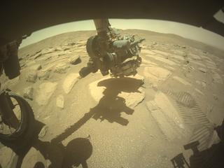 View image taken on Mars, Mars Perseverance Sol 776: Front Left Hazard Avoidance Camera (Hazcam)