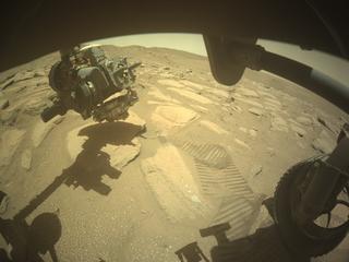 View image taken on Mars, Mars Perseverance Sol 776: Front Right Hazard Avoidance Camera (Hazcam)