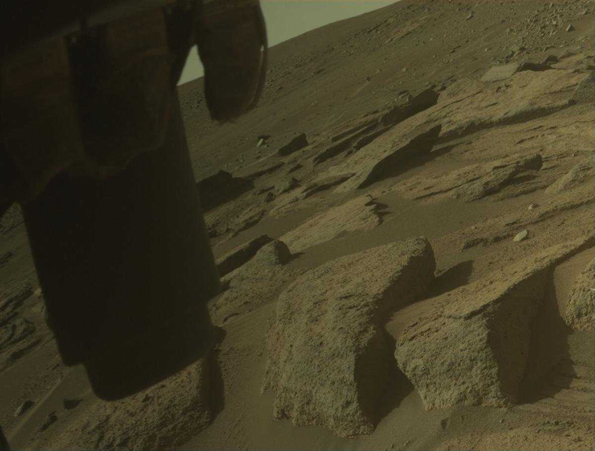 This image was taken by FRONT_HAZCAM_LEFT_A onboard NASA's Mars rover Perseverance on Sol 777