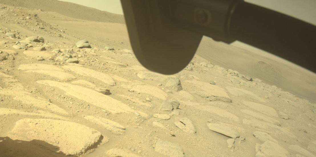 This image was taken by FRONT_HAZCAM_RIGHT_A onboard NASA's Mars rover Perseverance on Sol 777