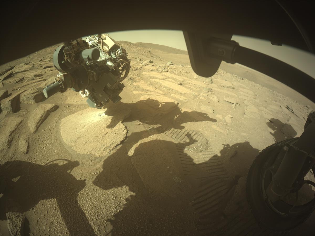 This image was taken by FRONT_HAZCAM_RIGHT_A onboard NASA's Mars rover Perseverance on Sol 777