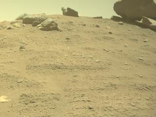 View image taken on Mars, Mars Perseverance Sol 786: Front Left Hazard Avoidance Camera (Hazcam)