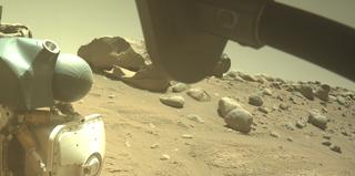 View image taken on Mars, Mars Perseverance Sol 788: Front Right Hazard Avoidance Camera (Hazcam)