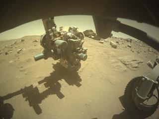 View image taken on Mars, Mars Perseverance Sol 791: Front Right Hazard Avoidance Camera (Hazcam)