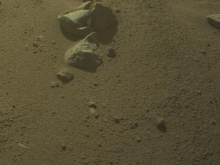View image taken on Mars, Mars Perseverance Sol 795: Front Left Hazard Avoidance Camera (Hazcam)