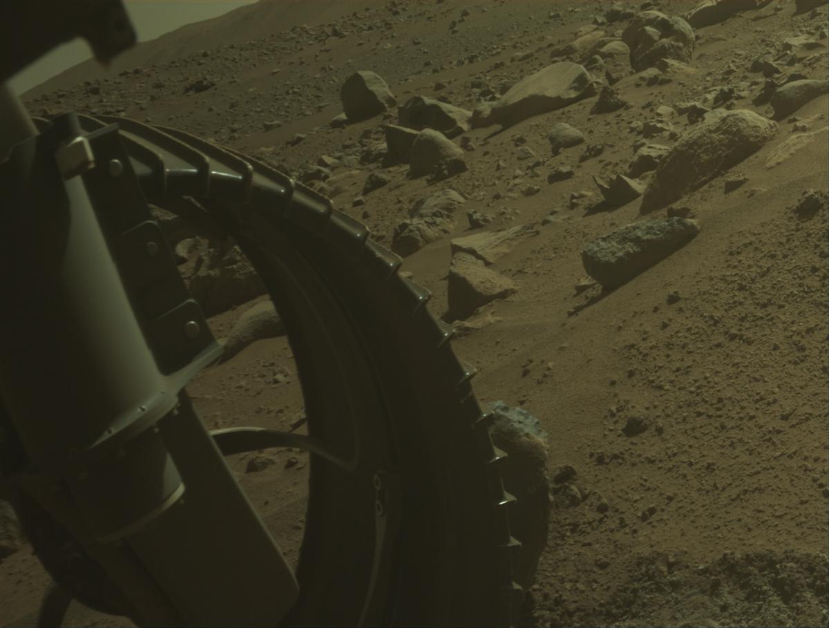 This image was taken by FRONT_HAZCAM_LEFT_A onboard NASA's Mars rover Perseverance on Sol 795