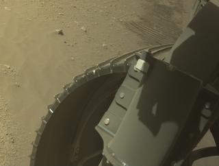 View image taken on Mars, Mars Perseverance Sol 797: Front Right Hazard Avoidance Camera (Hazcam)