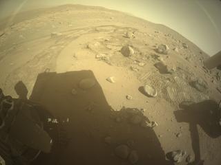 View image taken on Mars, Mars Perseverance Sol 797: Rear Left Hazard Avoidance Camera (Hazcam)