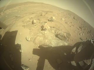 View image taken on Mars, Mars Perseverance Sol 797: Rear Right Hazard Avoidance Camera (Hazcam)