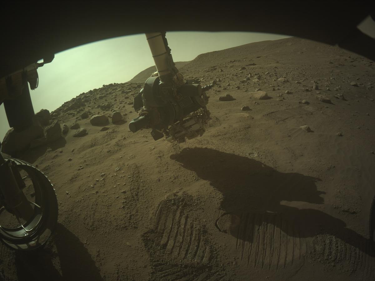 This image was taken by FRONT_HAZCAM_LEFT_A onboard NASA's Mars rover Perseverance on Sol 799