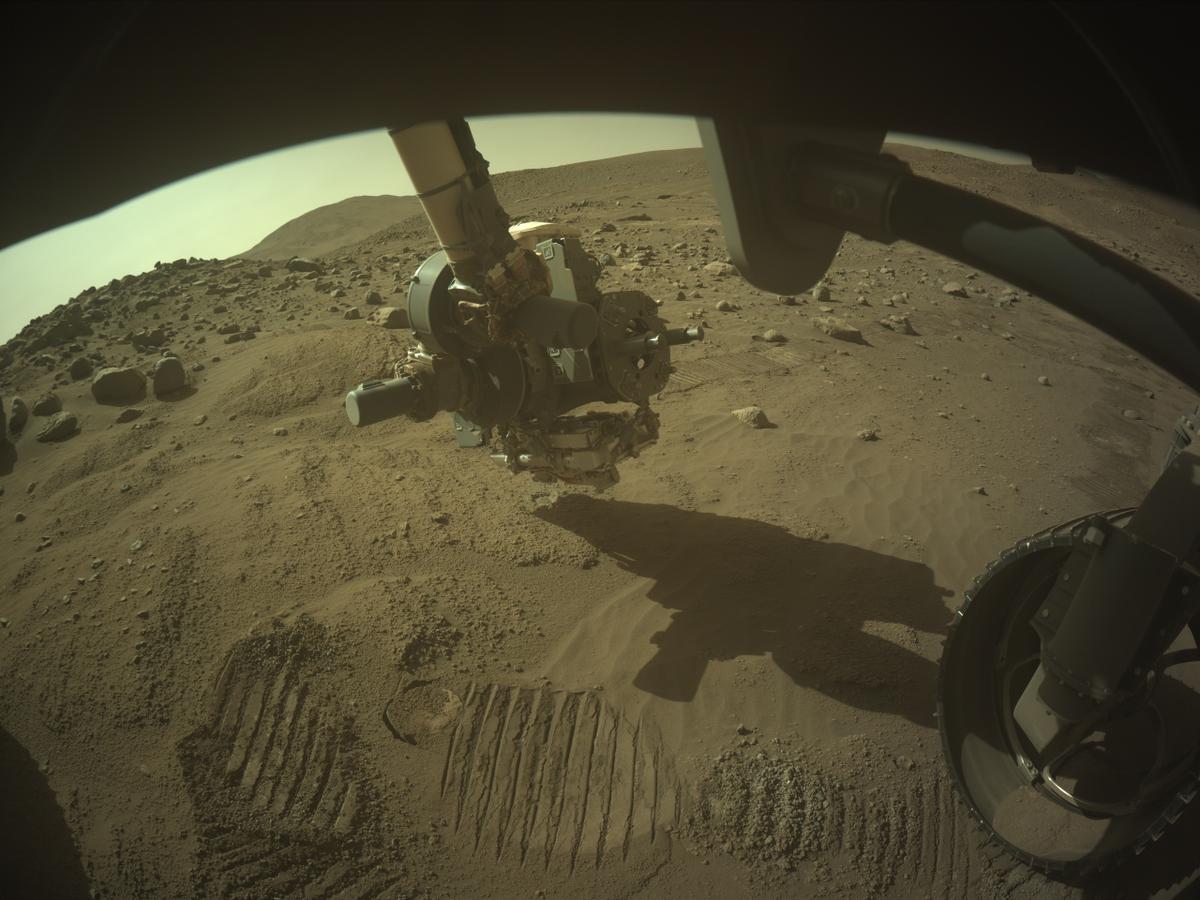 This image was taken by FRONT_HAZCAM_RIGHT_A onboard NASA's Mars rover Perseverance on Sol 799