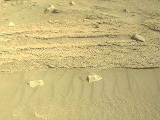 View image taken on Mars, Mars Perseverance Sol 818: Front Left Hazard Avoidance Camera (Hazcam)