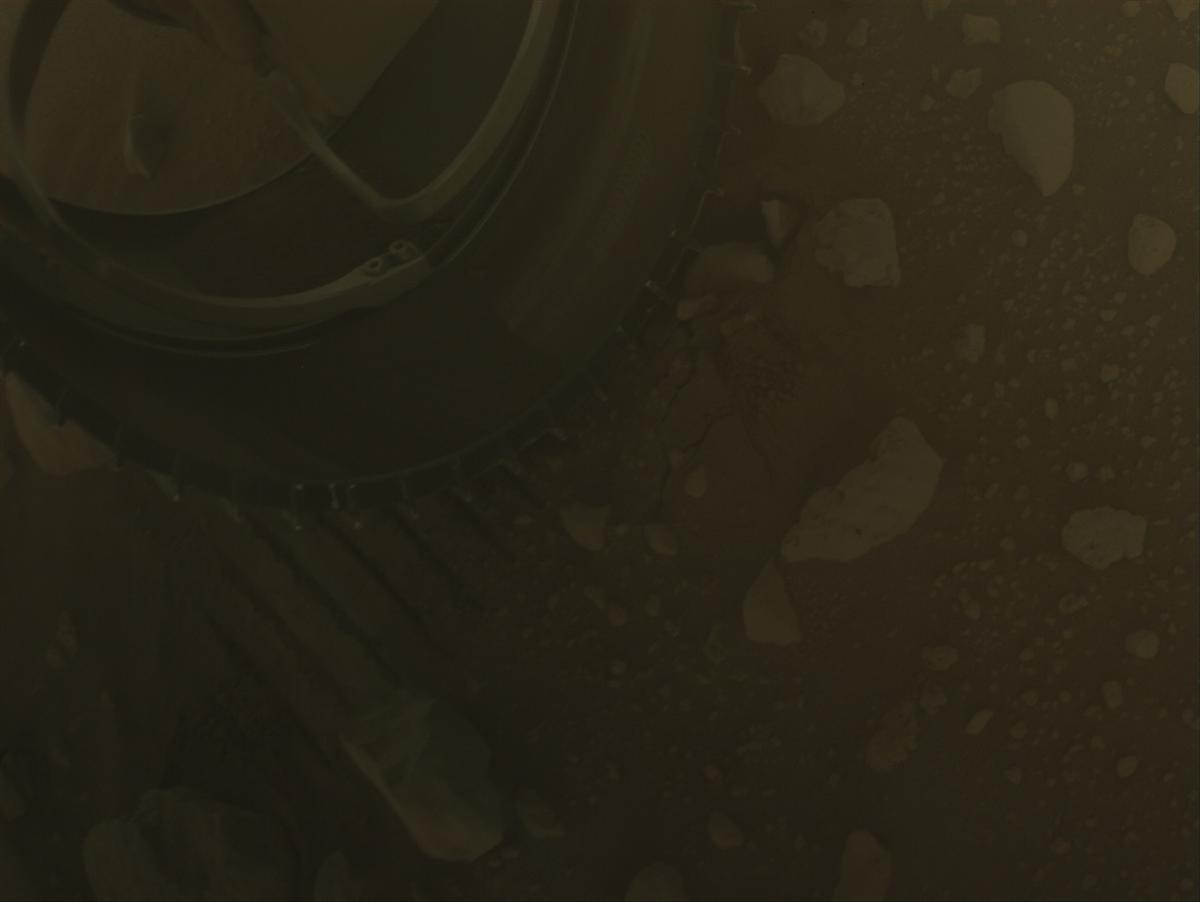 This image was taken by FRONT_HAZCAM_LEFT_A onboard NASA's Mars rover Perseverance on Sol 818