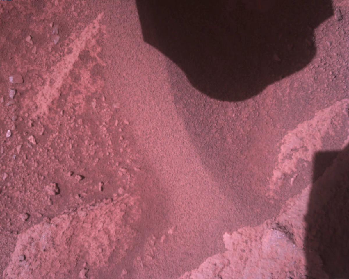This image was taken by EDL_RDCAM onboard NASA's Mars rover Perseverance on Sol 821