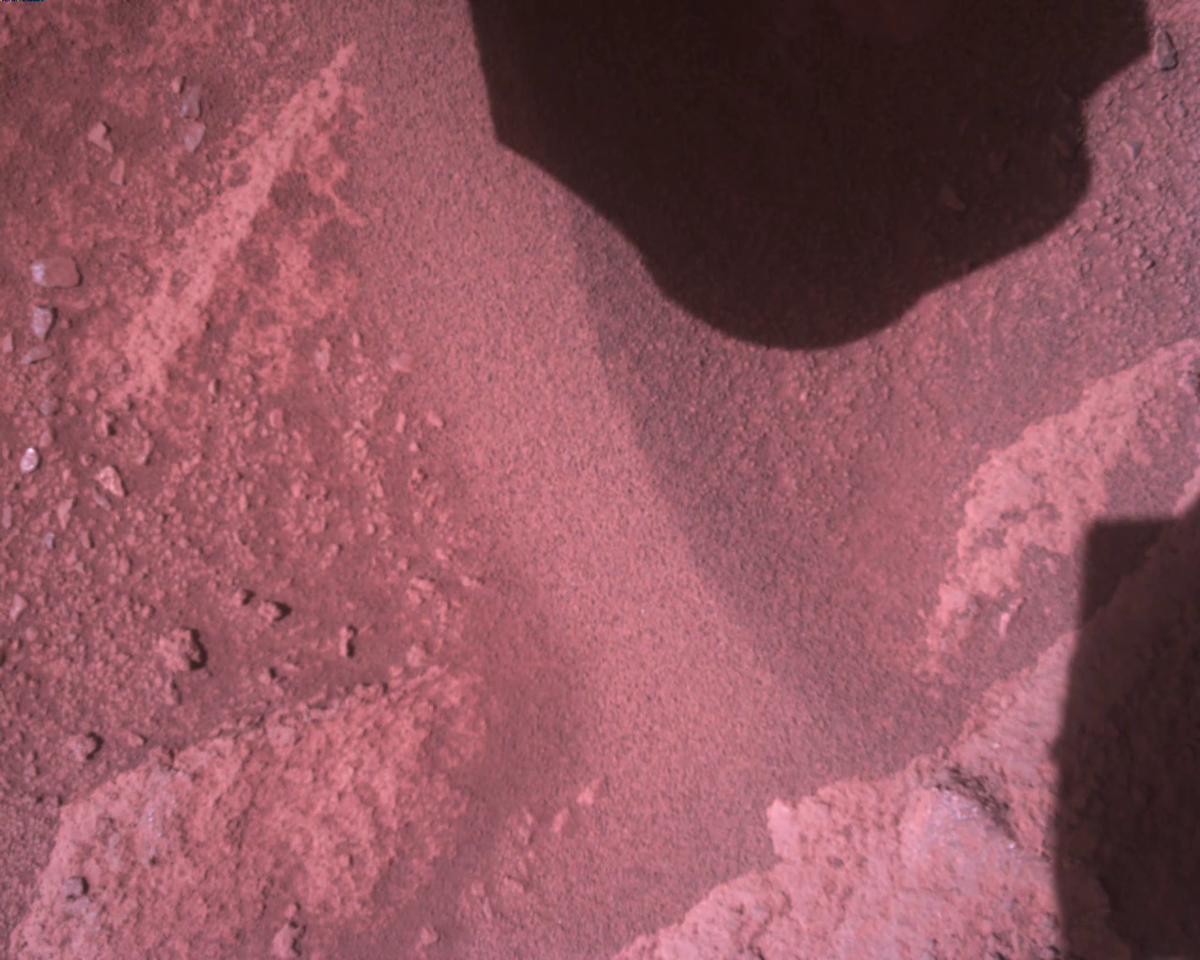 This image was taken by EDL_RDCAM onboard NASA's Mars rover Perseverance on Sol 821