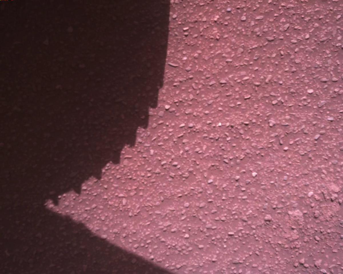 This image was taken by EDL_RDCAM onboard NASA's Mars rover Perseverance on Sol 821