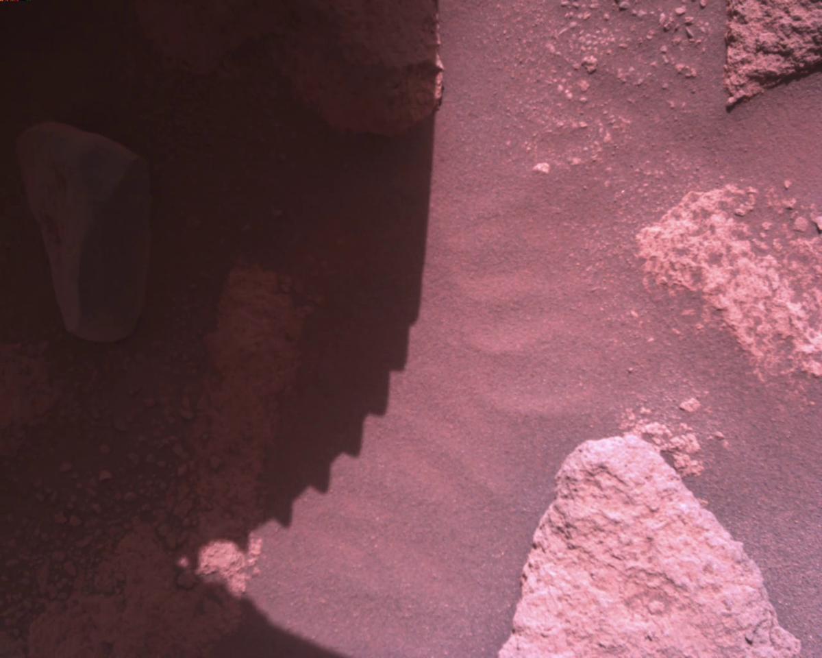 This image was taken by EDL_RDCAM onboard NASA's Mars rover Perseverance on Sol 821