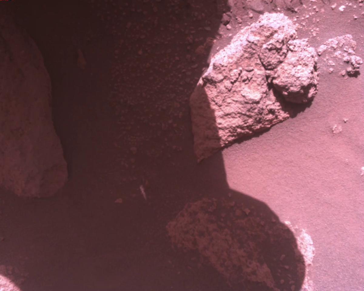 This image was taken by EDL_RDCAM onboard NASA's Mars rover Perseverance on Sol 821