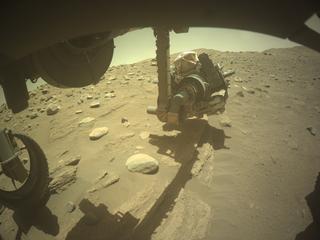 View image taken on Mars, Mars Perseverance Sol 822: Front Left Hazard Avoidance Camera (Hazcam)