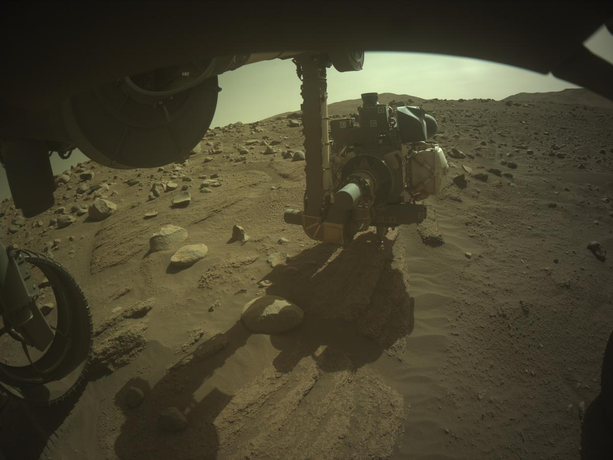 This image was taken by FRONT_HAZCAM_LEFT_A onboard NASA's Mars rover Perseverance on Sol 822
