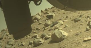View image taken on Mars, Mars Perseverance Sol 822: Front Left Hazard Avoidance Camera (Hazcam)