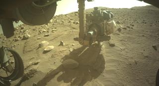View image taken on Mars, Mars Perseverance Sol 822: Front Left Hazard Avoidance Camera (Hazcam)