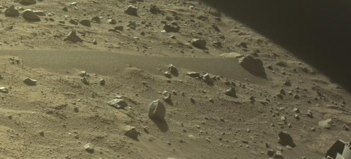 This image was taken by FRONT_HAZCAM_RIGHT_A onboard NASA's Mars rover Perseverance on Sol 822